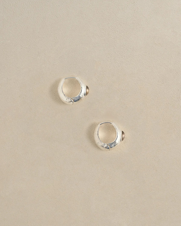 Tapered Stone Hoop by Pamela Love – Earrings in #product_material# (#product_color#). 