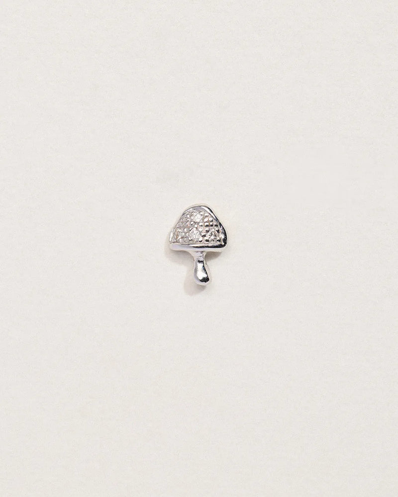 Tiny Pavé Mushroom Stud by Pamela Love – Piercing in #product_material# (#product_color#). 