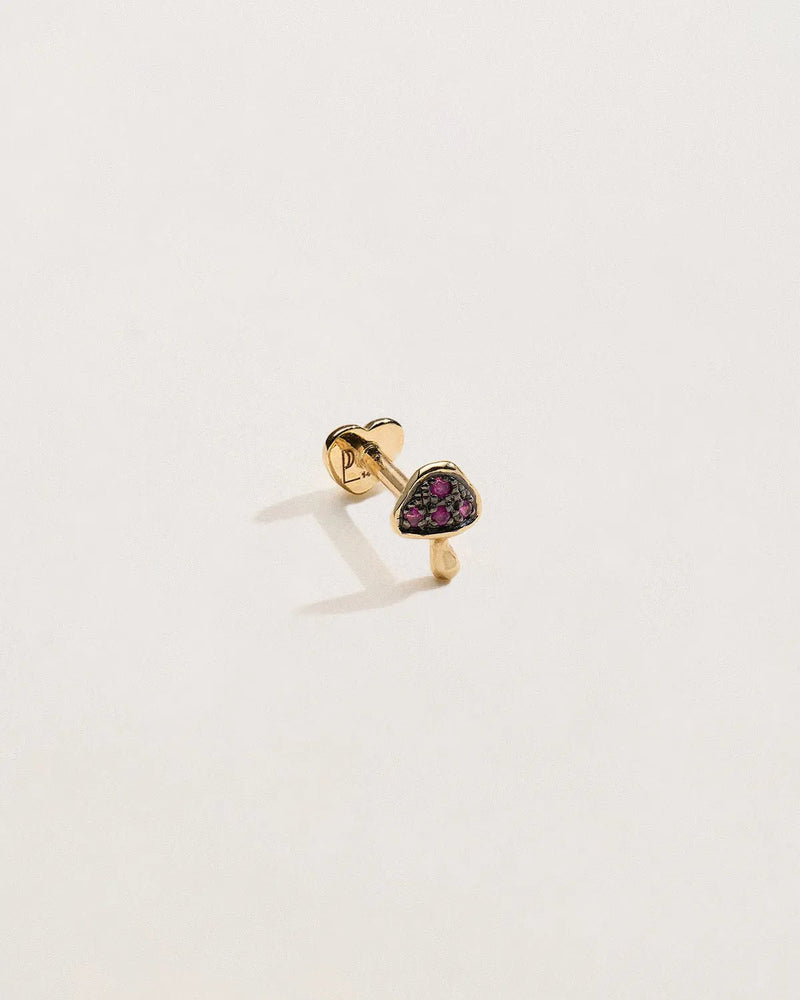 Tiny Pavé Mushroom Stud by Pamela Love – Piercing in #product_material# (#product_color#). 