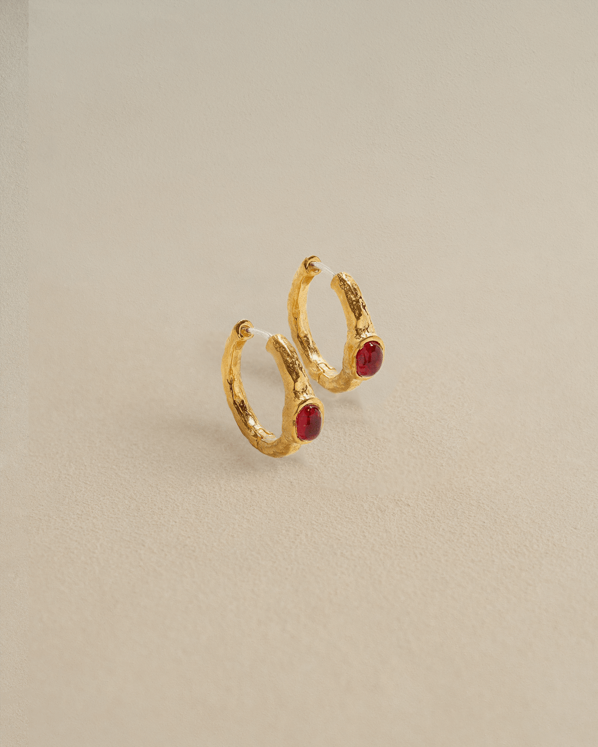 Vivianna Hoops, Ruby Glass Hoops - Pamela Love – PL4-E06-G-RB