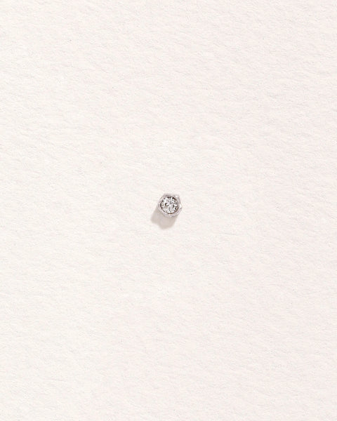 Petite Nugget Stud by Pamela Love – Piercing in #product_material# (#product_color#).  white-gold-petite-nugget-stud