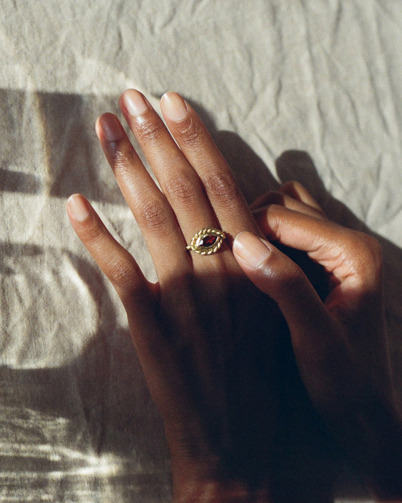 garnet band ring