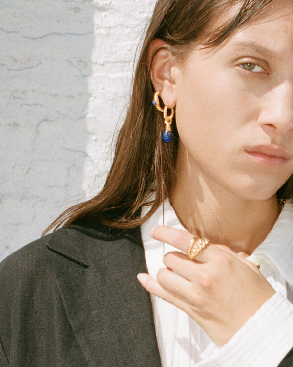 drop earrings with lapis lazuli
