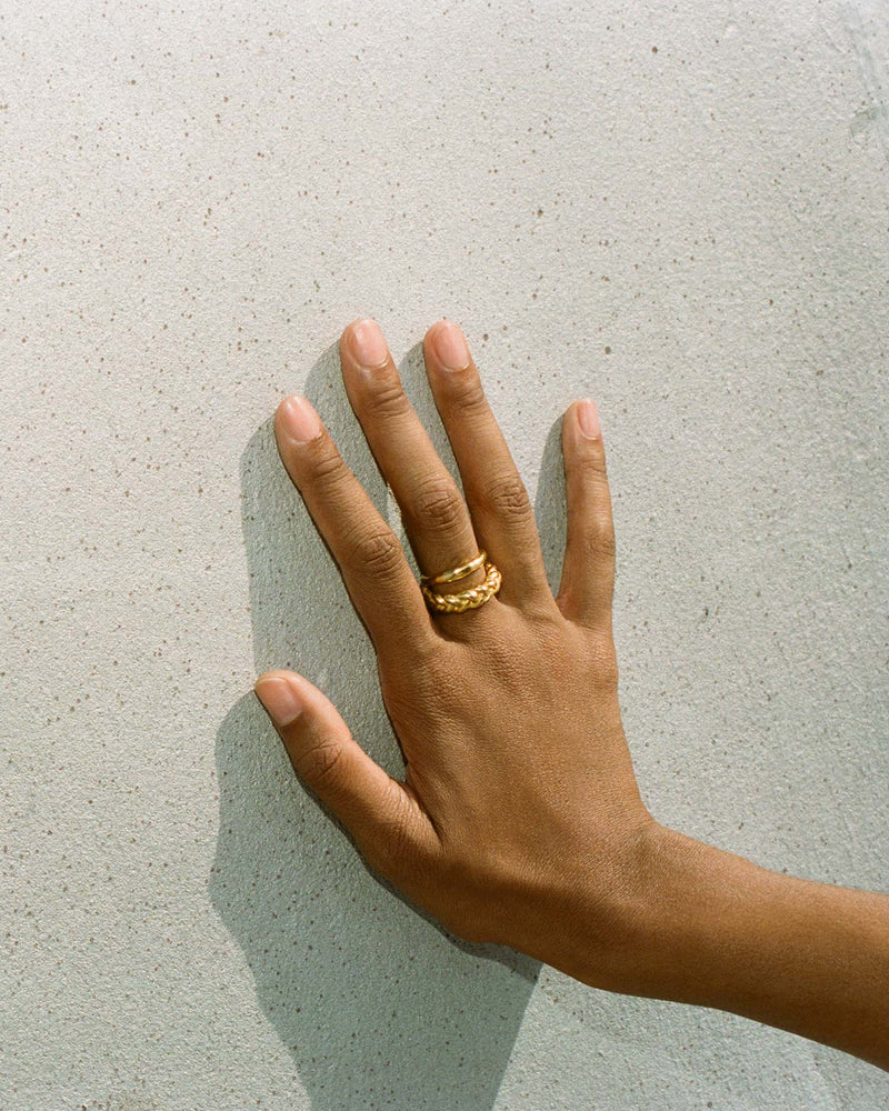 tiered gold plate ring