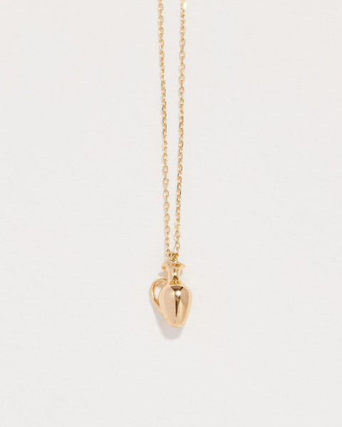 vessel pendant necklace with 14k yellow gold