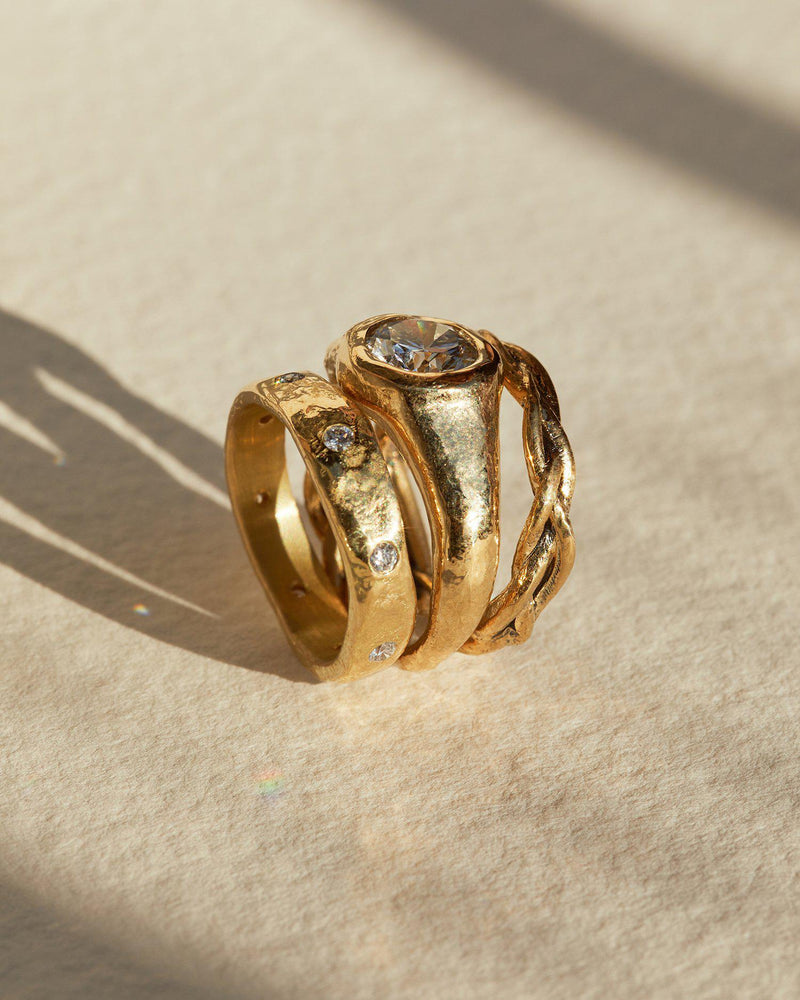 18k gold handmade engagement rings