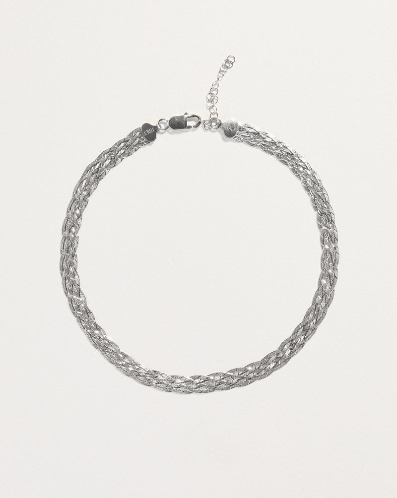 Silver Herringbone Necklace Thick Herringbone Chain Pamela Love