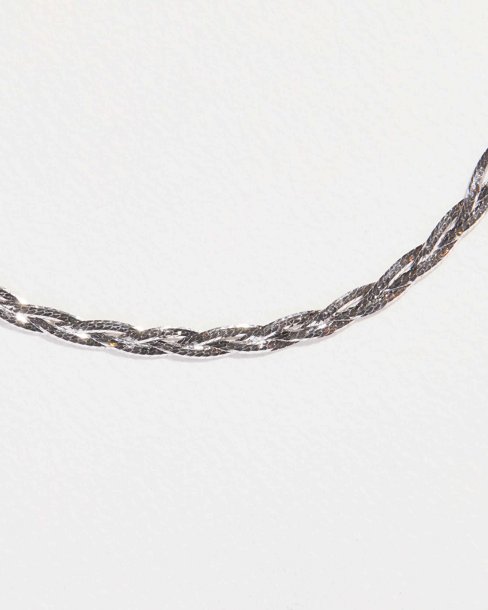 Sterling Silver Braided Herringbone Two Tone Necklace – Silver Insanity