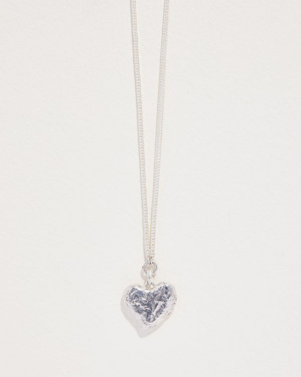 silver heart locket pendant