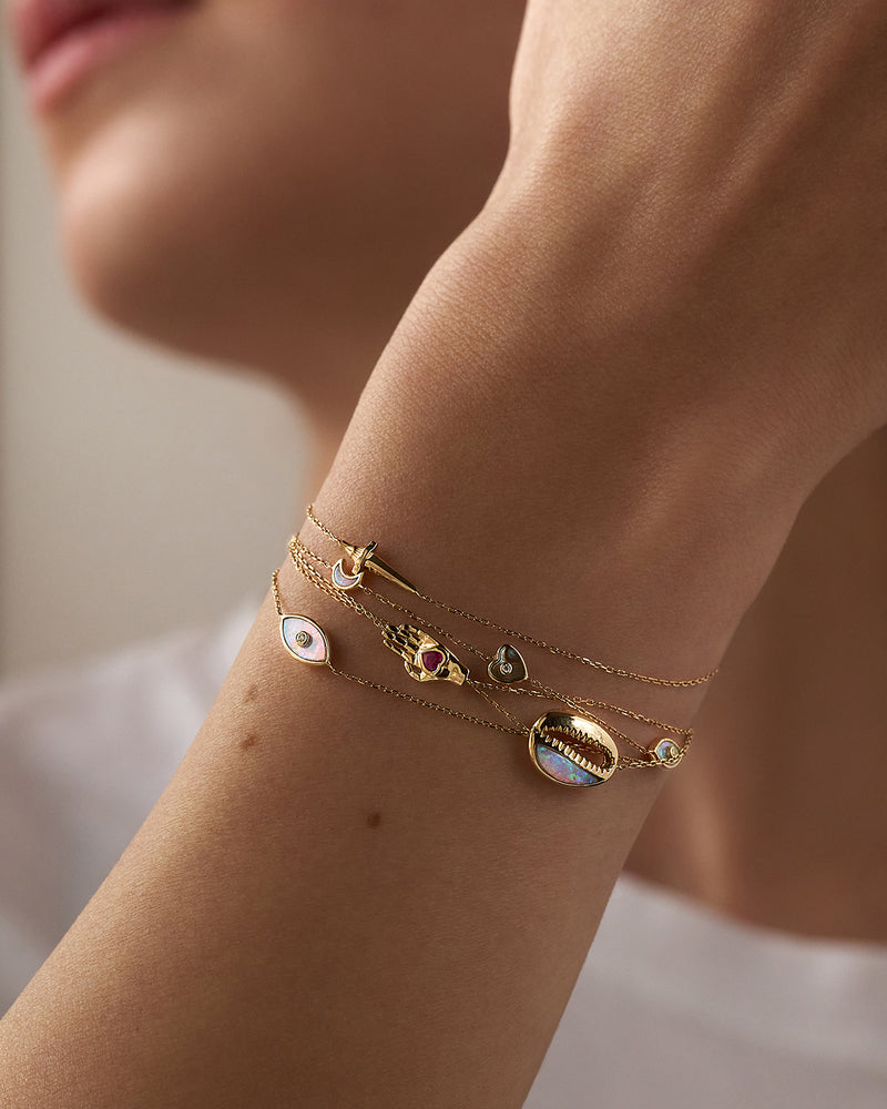 Opal Eye Chain Bracelet with Diamond Pamela Love