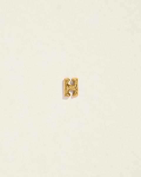 initial letter h stud earring