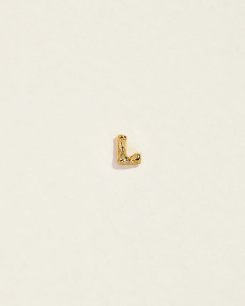initial letter l stud earring