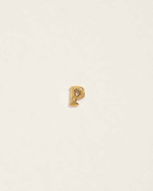 initial letter p stud earring