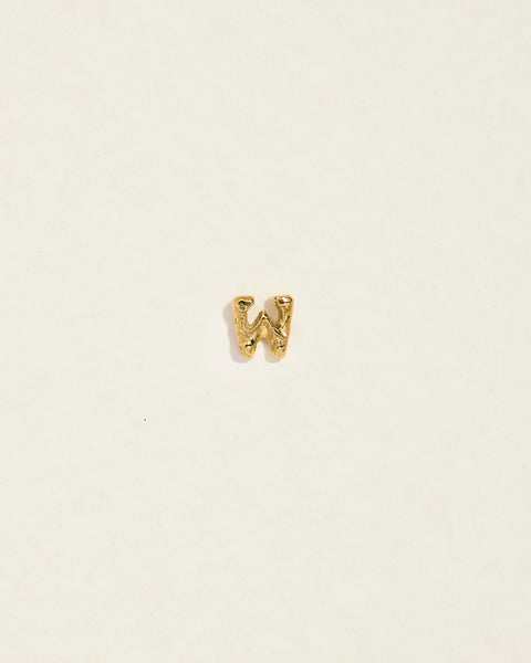 initial letter w stud earring