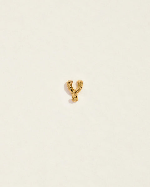 initial letter y stud earring