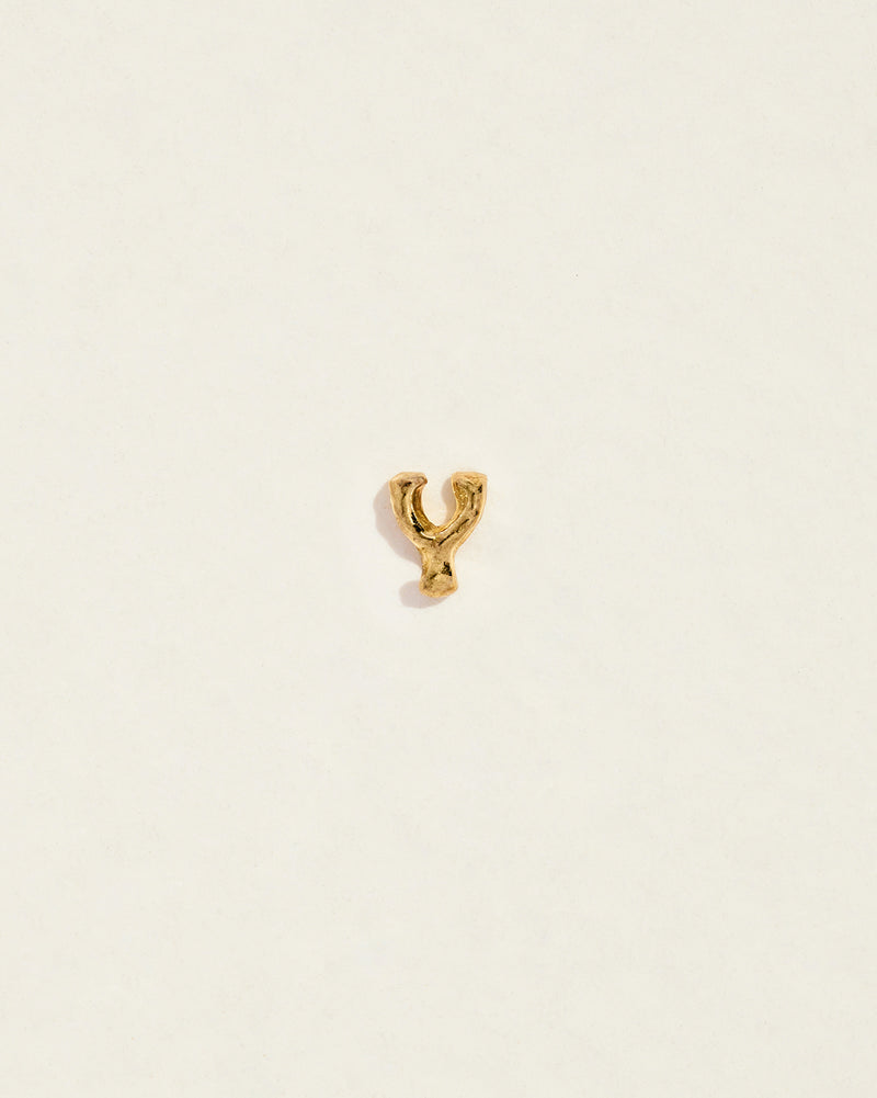 initial letter y stud earring