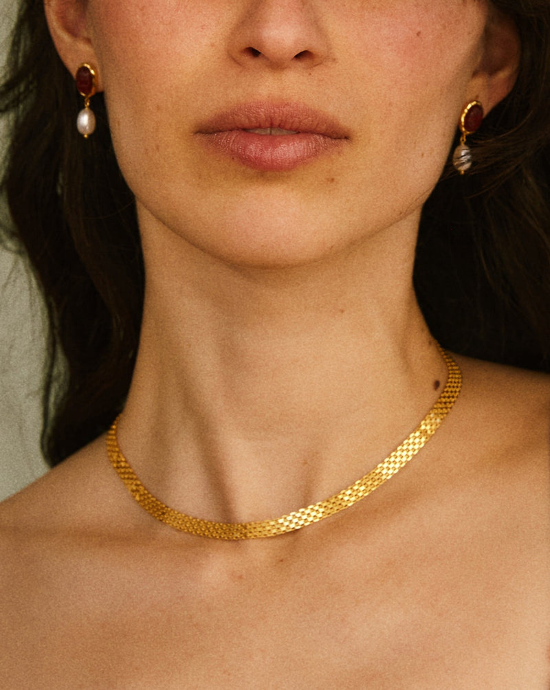 gold plate chain necklace by pamela love