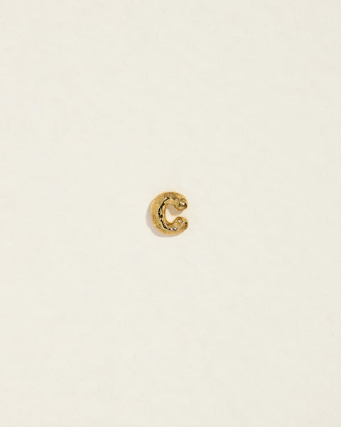 initial letter c stud earring