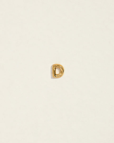 initial letter d stud earring