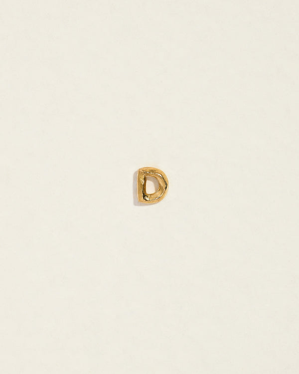 initial letter d stud earring