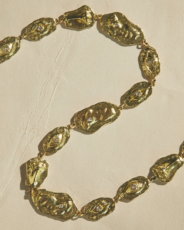 gold collar necklace with diamonds