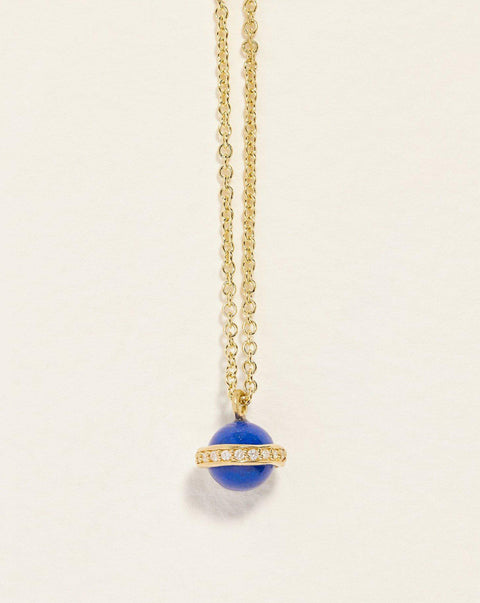 lapis saturn pendant necklace with diamonds