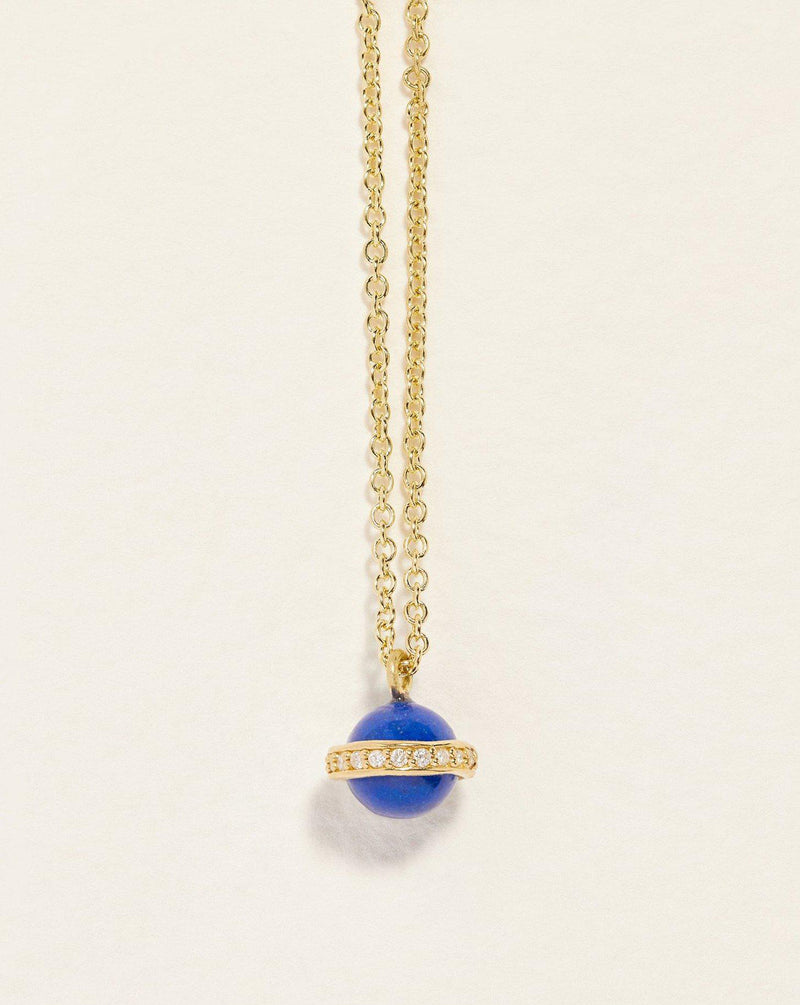 lapis saturn pendant necklace with diamonds
