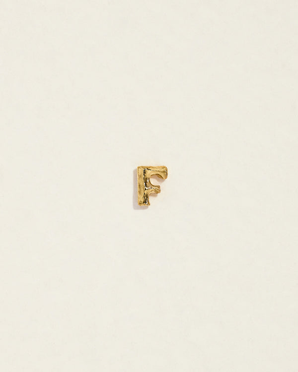 initial letter f stud earring