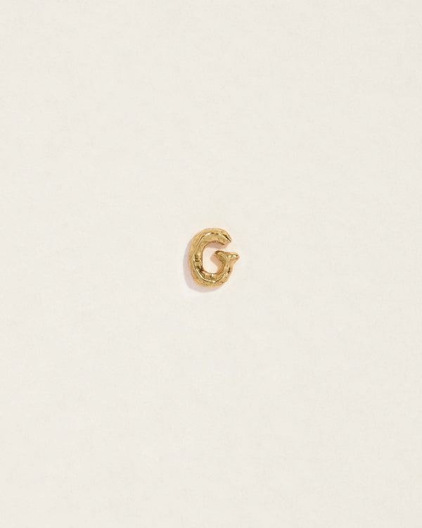 initial letter g stud earring