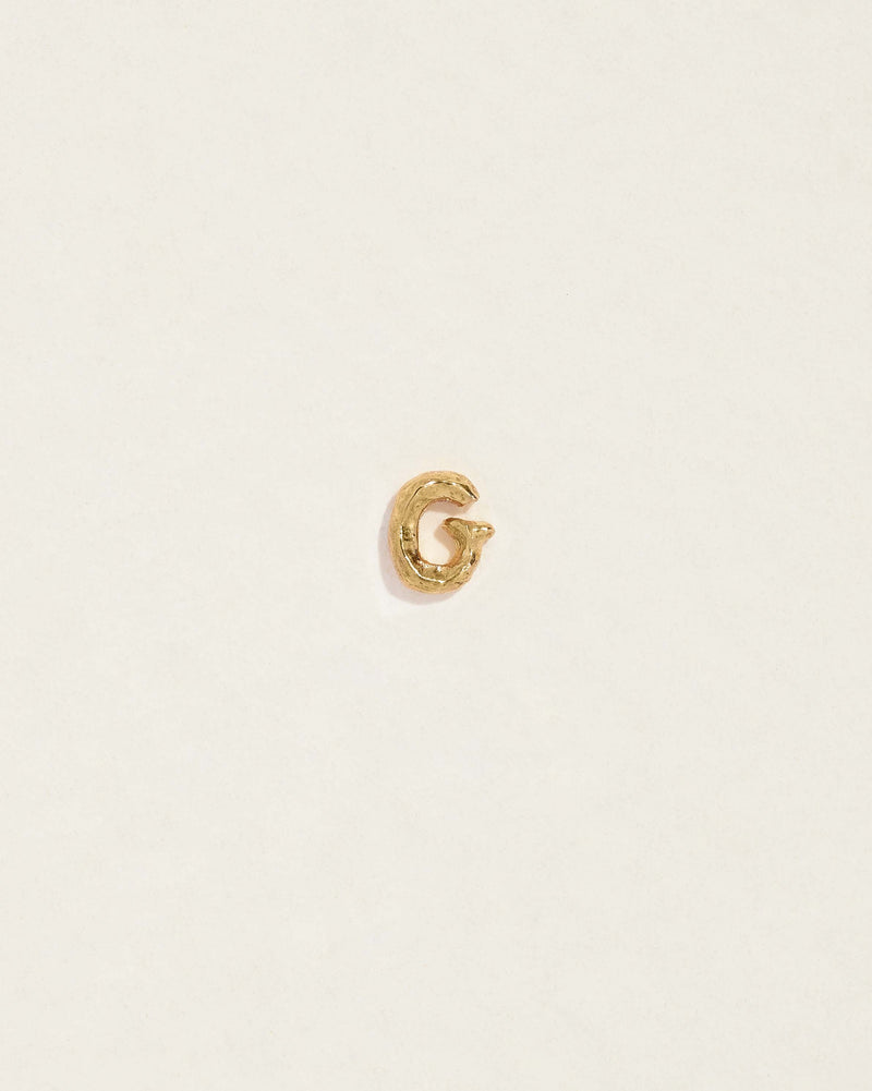 initial letter g stud earring