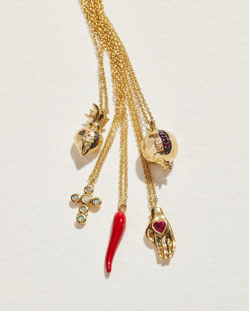 red italian horn (chili) necklace by pamela love