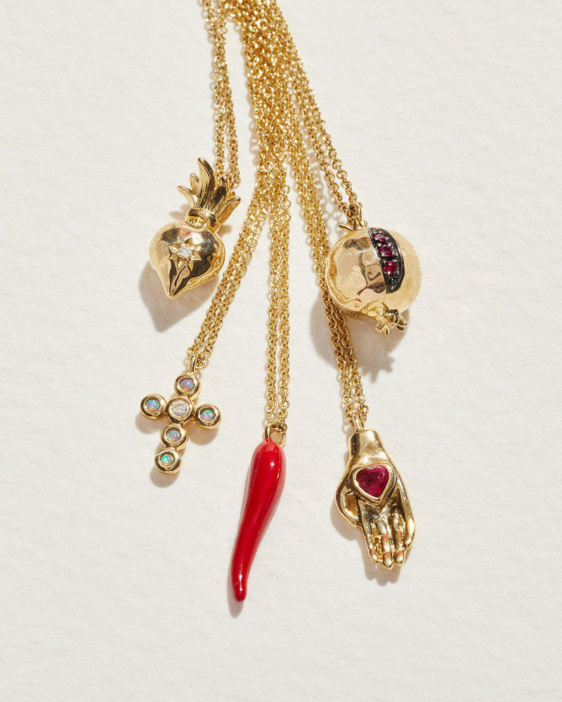 Sacred Heart Pendant Gold Diamond Pamela Love