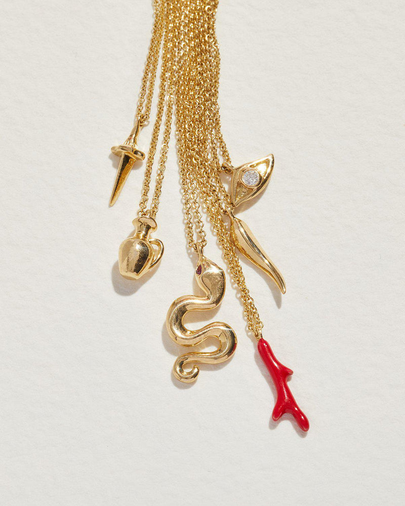 gold snake pendant by pamela love