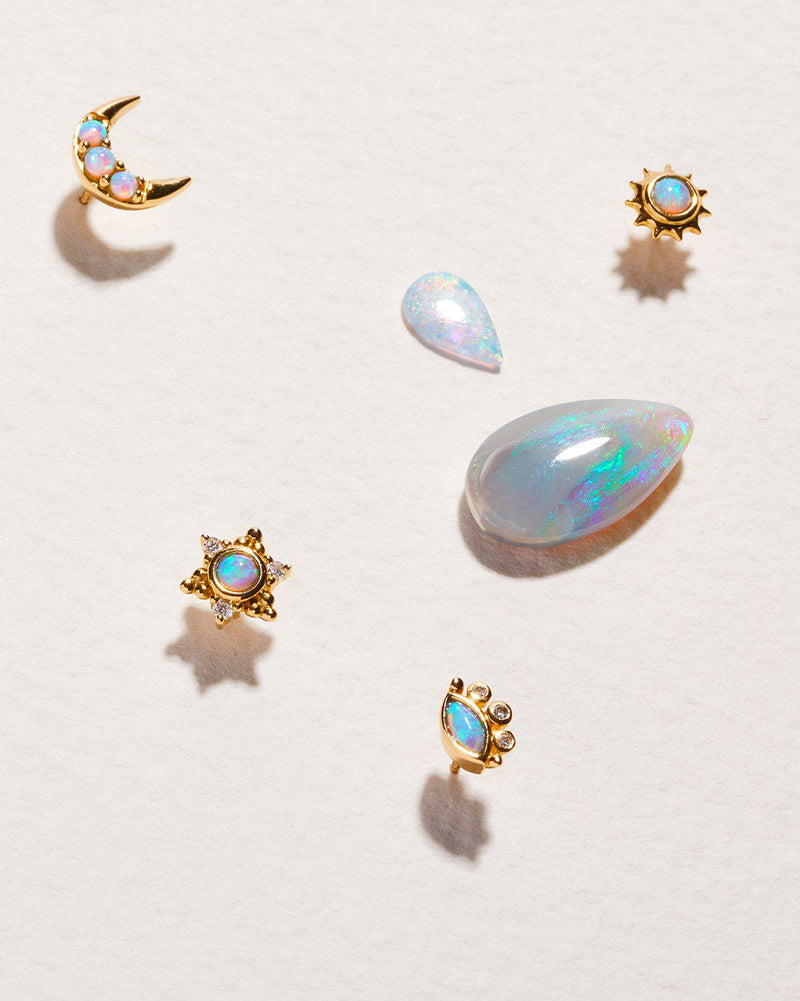 celestial opal stud piercings by pamela love