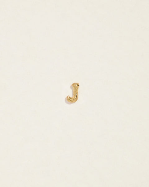 initial letter j stud earring