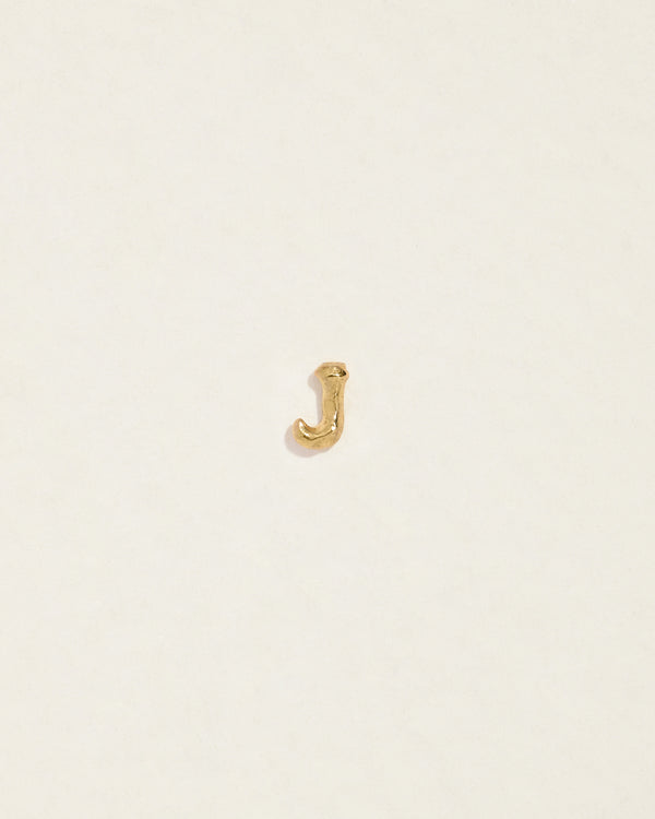 initial letter j stud earring