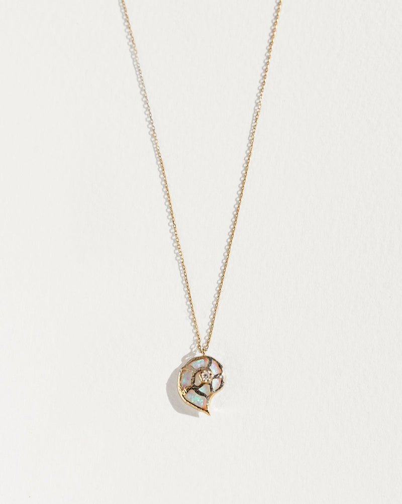 Ebonee Spiral Necklace - Opal & Diamond - Pamela Love