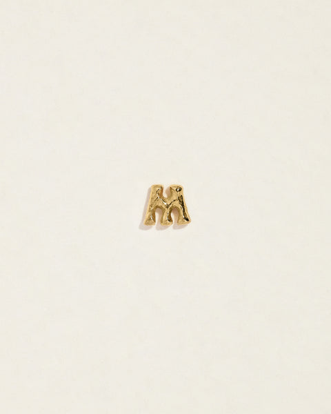 initial letter m stud earring