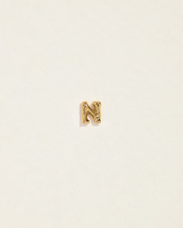 initial letter n stud earring