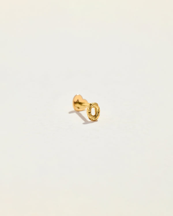 letter o initial stud piercing