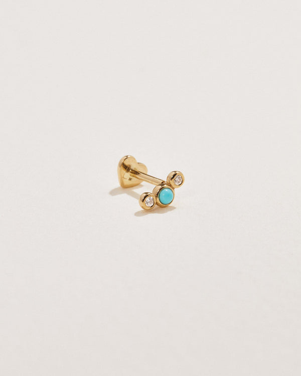 turquoise and diamonds stud earring