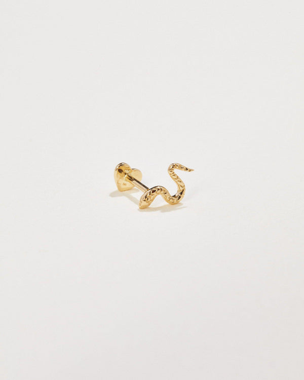 gold snake stud earring