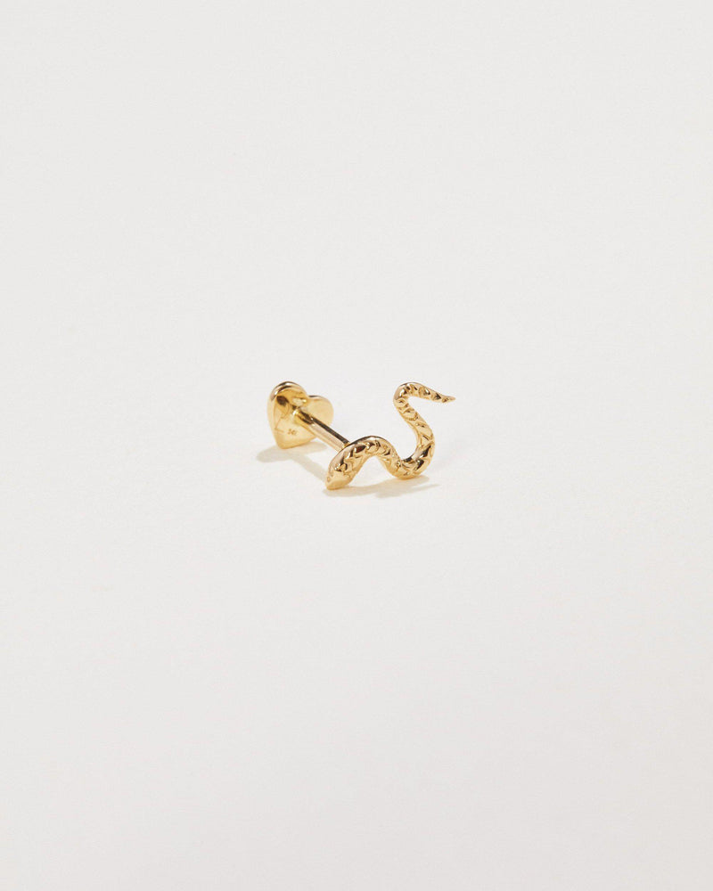 gold snake stud earring
