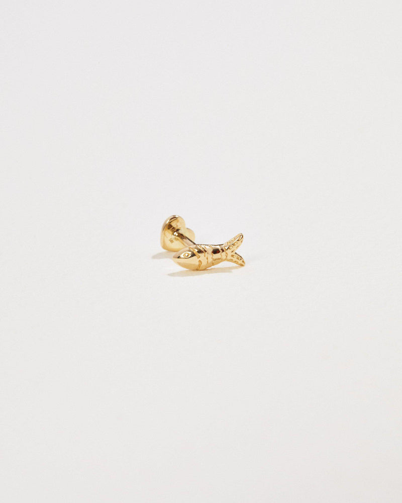 gold fish stud earring