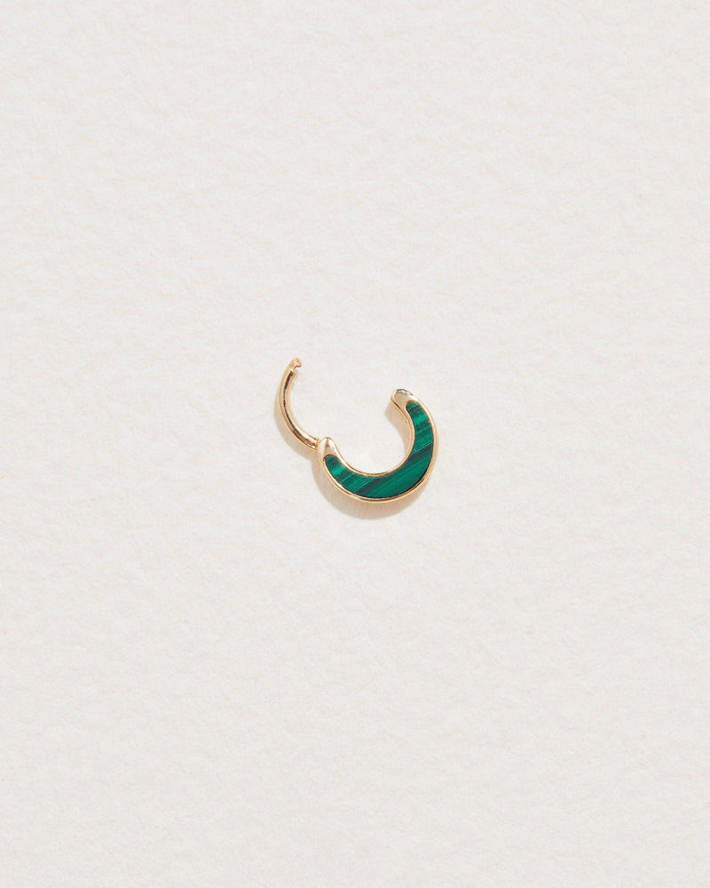 malachite clicker earring