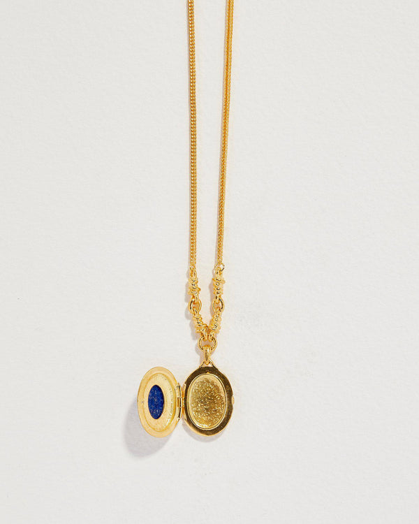 lapis lazuli locket pendant necklace