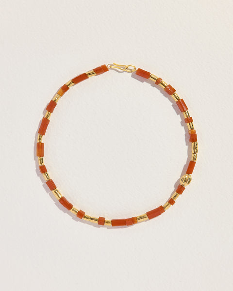 mira necklace with synthetic pink coral