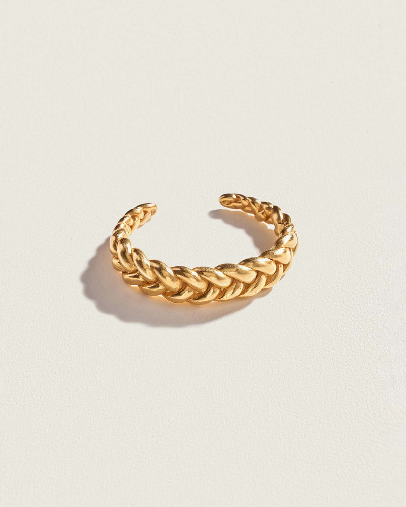 gold plate braided cuff bracelet