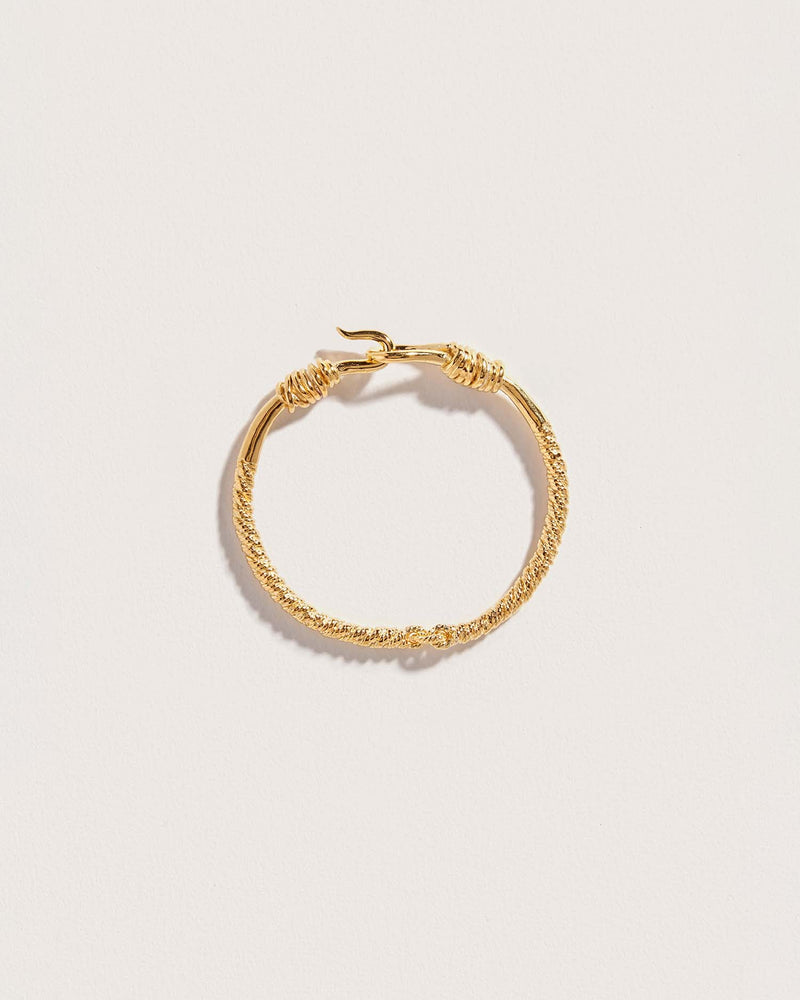 gold plate coiled texture bracelet