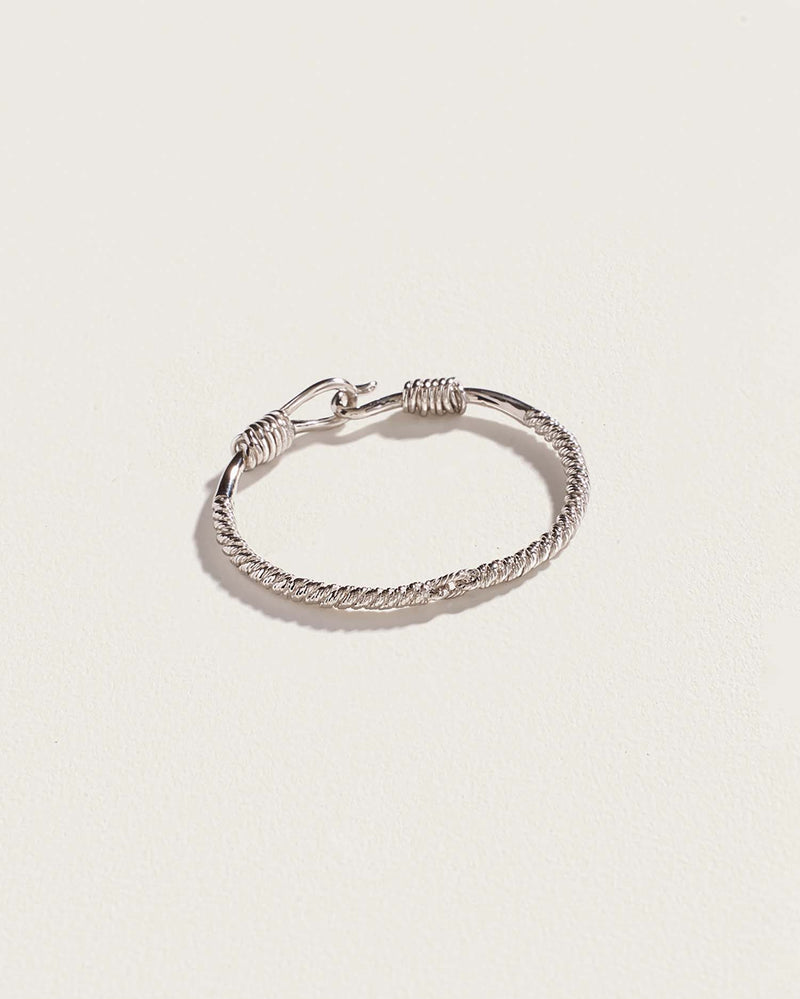 coiled texture silver bracelet